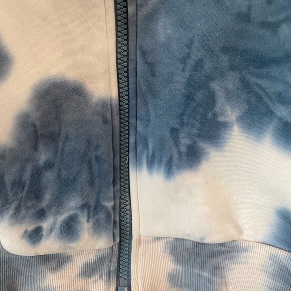 Comfrt Minimalist Zip Up Hoodie Large Limited Edition Wave Blue Tie Dye - Picture 4 of 5
